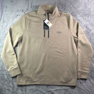 Callaway MENS SIZE‎ Med Ribbed Lightweight Golf Jacket Khaki Opti Dri Upf 50